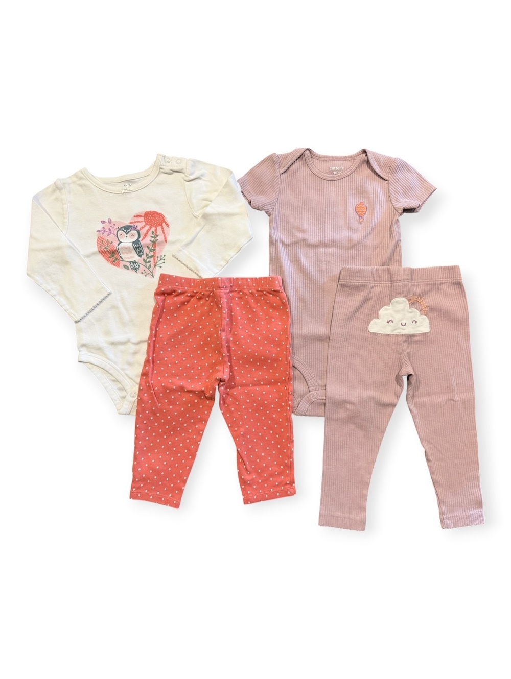 Carter's Baby Girls 4-Piece Outfit Set Size 18 Months Bodysuit and Leggings Set